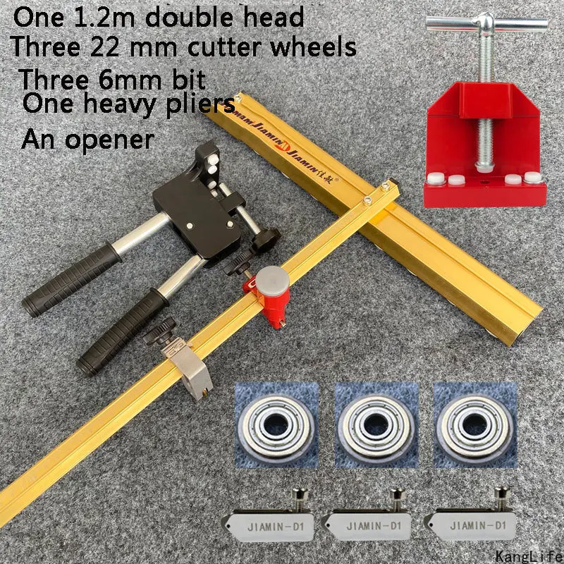 120/90/60 cm Doppel-kopf T Typ Keramik Fliesen Drücker Glas Fliesen Push Messer Schneiden werkzeuge Glas Fliesen Opener Cutter Werkzeug Mit Zange