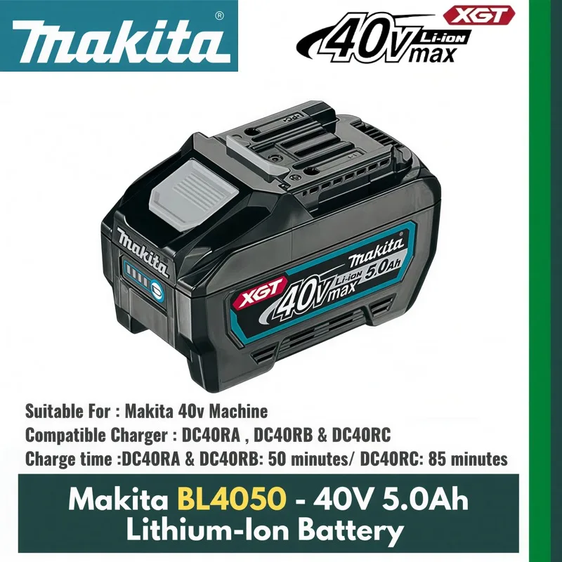 Makita 40V Akku BL4040 BL4050, 4,0Ah 5,0Ah wiederaufladbarer Li-Ionen-Akku für Makita 40V Max XGT Elektrowerkzeuge Image