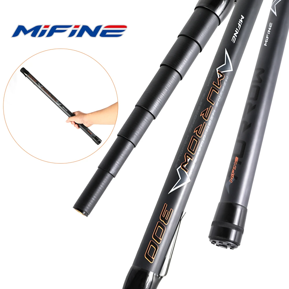 MIFINE MURROW Teleskop-Fischernetzrute, 2 m-3 m, Carbon, ultraleicht, tragbar, Kescherstange für Teiche, Seen, Meereszubehör Image