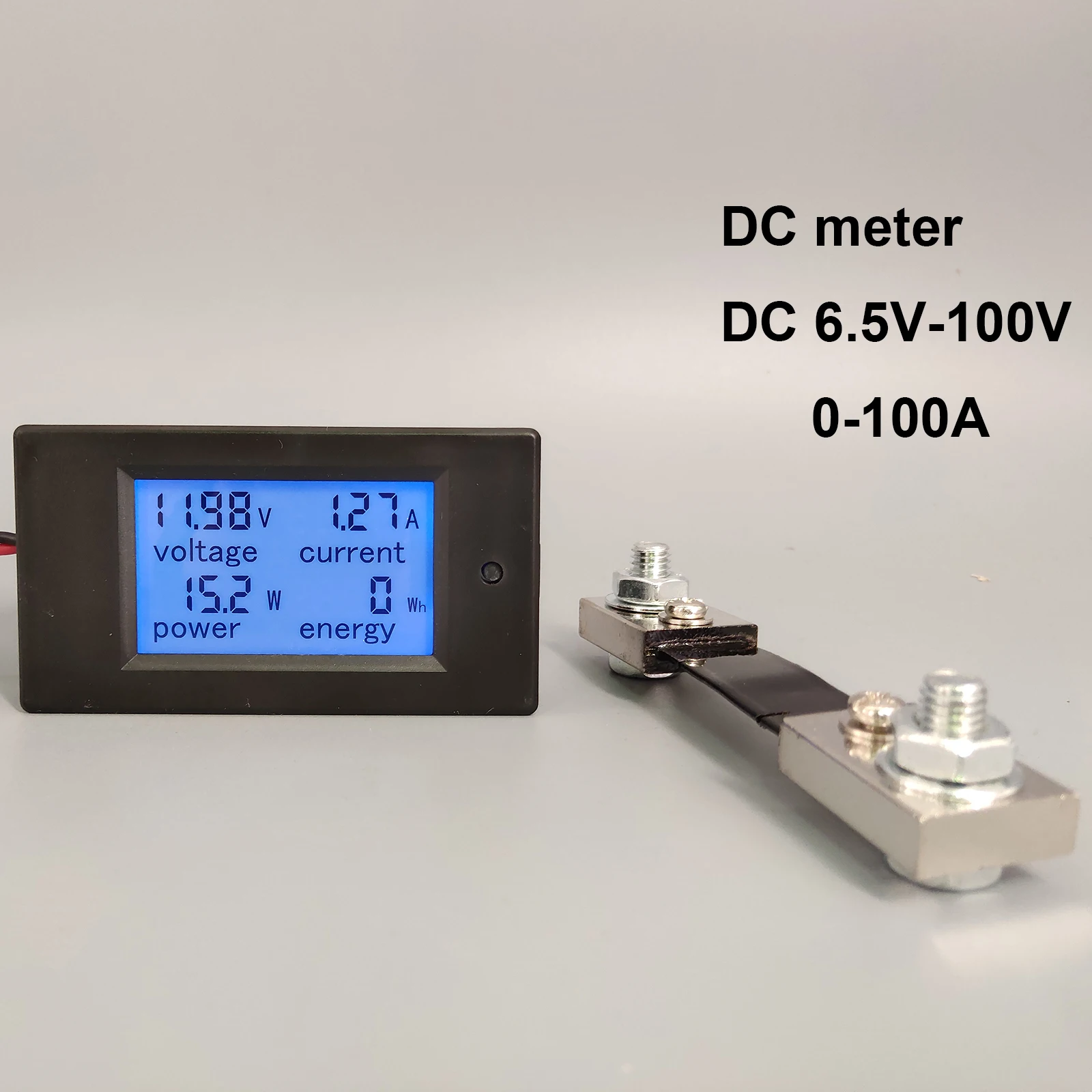 TOMZN DC-Voltmeter, Amperemeter, Strom, Energie, digital, Spannung, Strommesser, LCD, 4-in-1, DC 6,5–100 V, 50 A, 100 A, mit Shunt Image