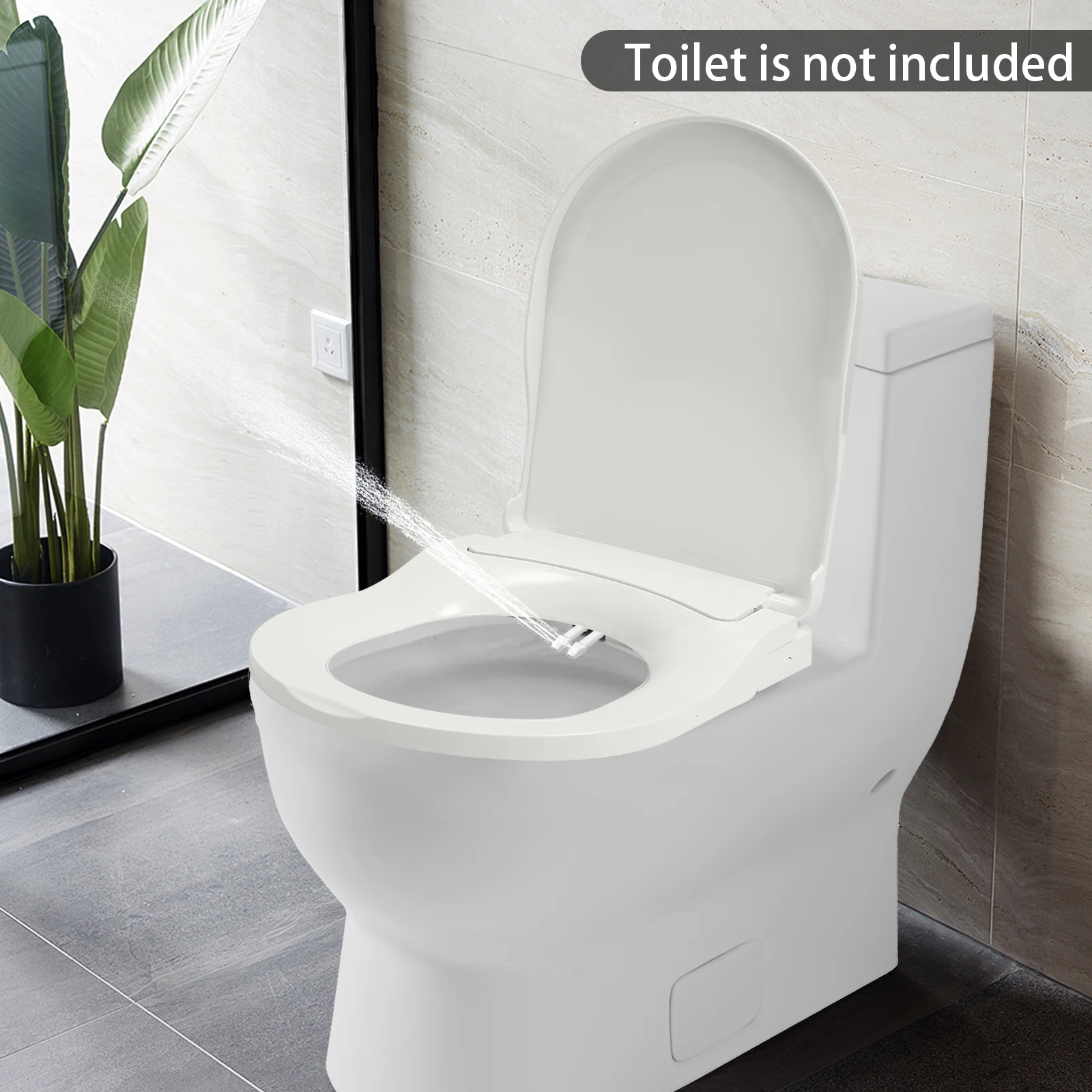 2,6 kg PP Smart Toilettensitz Doppeldüsen Drei Spüllöcher 0,08–0,8 MPa Wasserdruck 48 * 35 * 7,8 cm Umweltfreundliche Toilettenabdeckung Image
