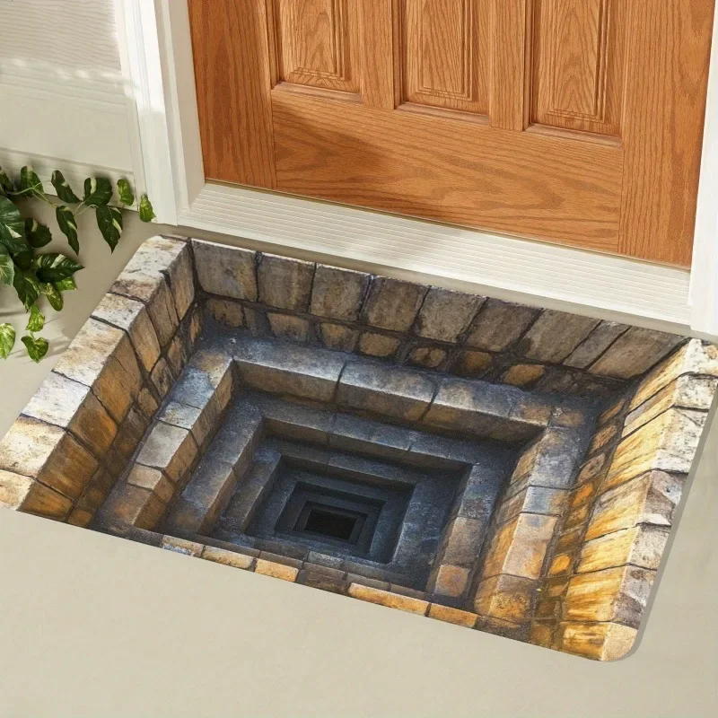 Die flache, rutschfeste Bodenmatte mit optischer Täuschung von VIKAMA ist leicht zu reinigen, für Haustüren, Eingänge, Schlafzimmer, Waschküche, Heimdekoration