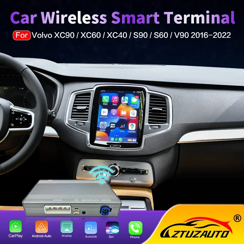 Kabelloses CarPlay Neuestes Nachrüst-Kit für Volvo XC90 XC60 S60 V90 S90 XC40 2016-2022 Mit AirPlay Mirror Link OEM-Bildschirm-Upgrade Image