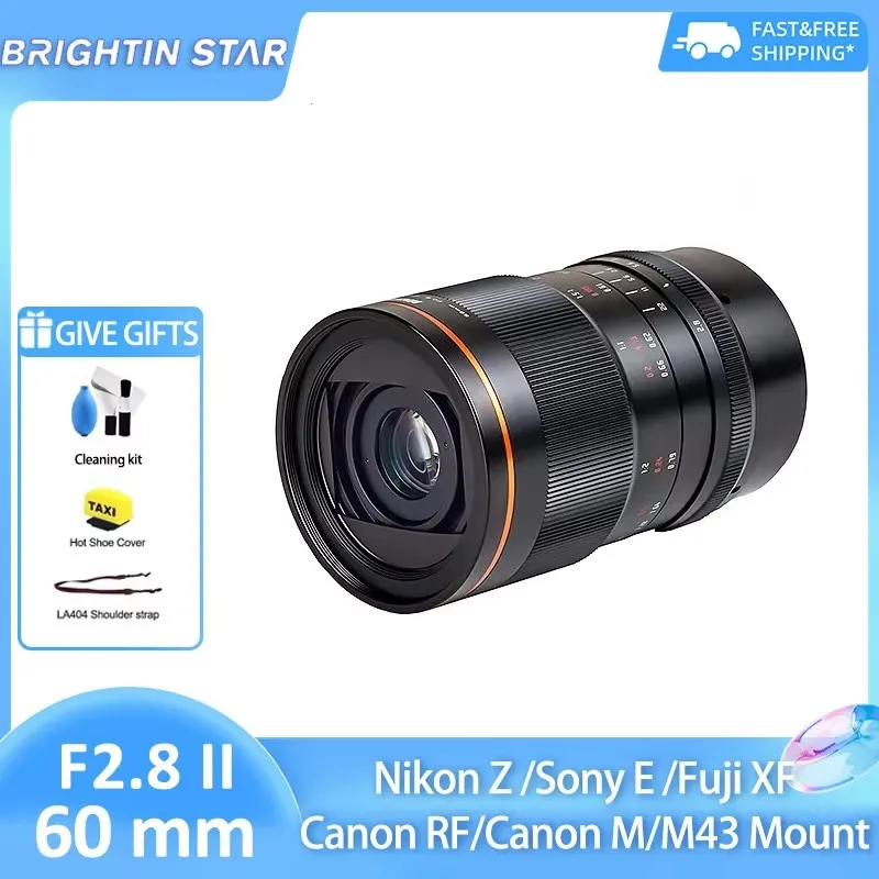 Brightin Star 60 mm F2.8 II Vollformat-Kameraobjektiv mit 2-facher Makrovergrößerung und manuellem Fokus für Canon RF EOS Nikon Z Fujifilm XF M 43 Image