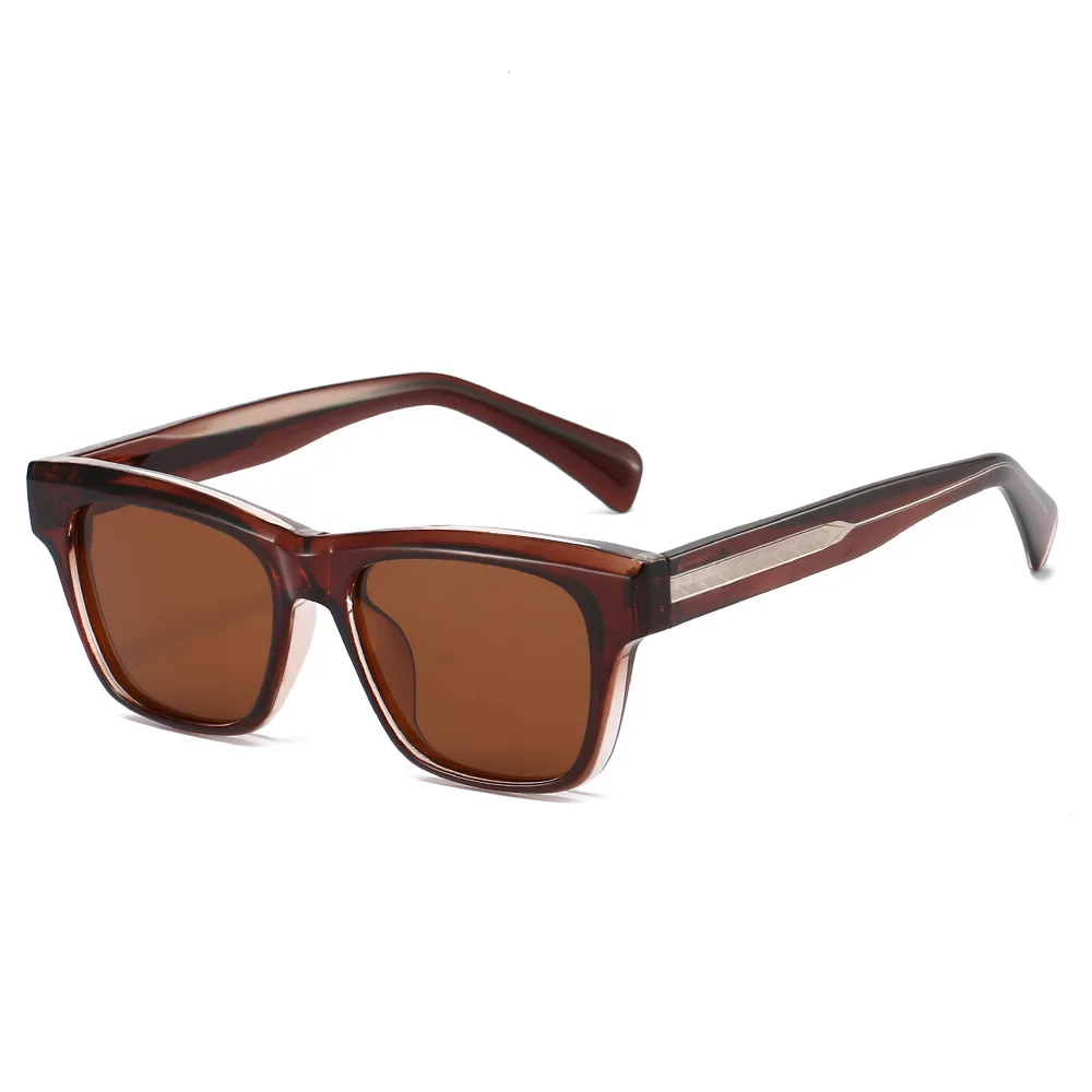 Marke Polarisierte Sonnenbrille Frauen Unisex Männer Solide Cp Edelstahl Kern Bein UV400 Quadrat Sonnenbrille Für Fahren Casual Image