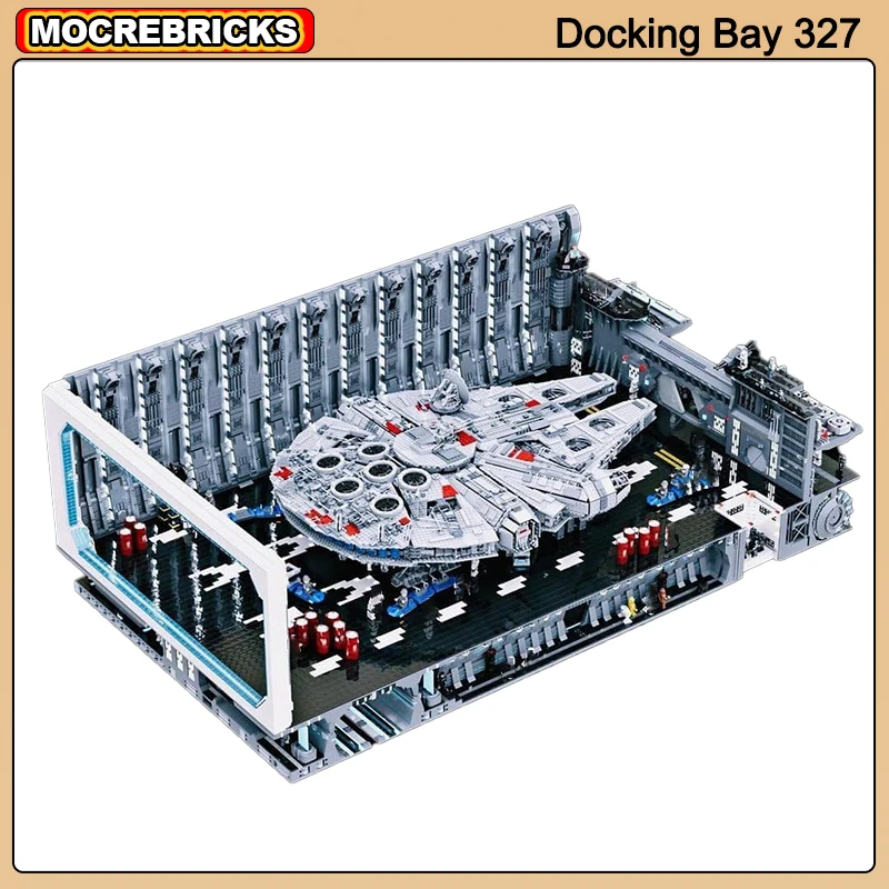 MOC Bausteine Star Movie Series UCS Docking Bay 327 für Raumschiff Parkplatz Schürze Montage Modell Technologie Ziegel Spielzeug Image