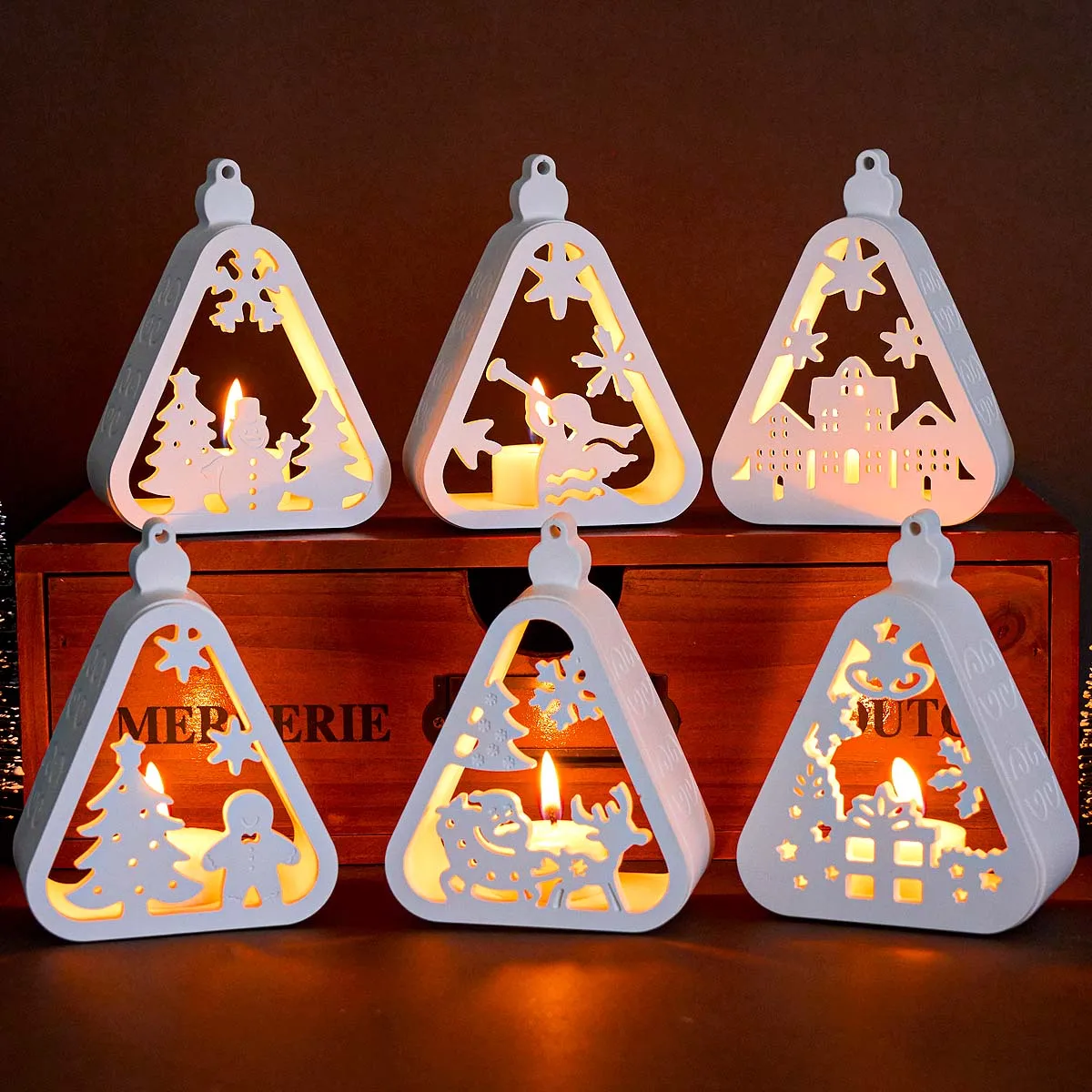 Weihnachten Dezember Kerzenständer Silikonform DIY Geschenkbox Weihnachtsmann Schneemann Weihnachtsbaum Elch Haus Kerzenhalter Handwerk Tonformen Image