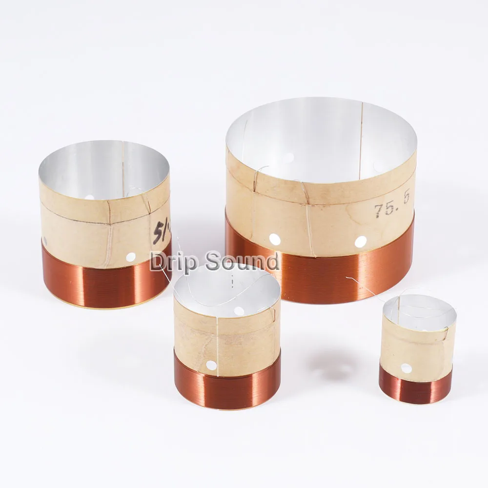 2 Stück 20,5/25,5/35,5/38,5/49,5/51,5/65,5/75,5mm Kern-Bass-Schwingspule ASV Weiße Aluminium-Tieftöner-Lautsprecher-Reparaturteile Image