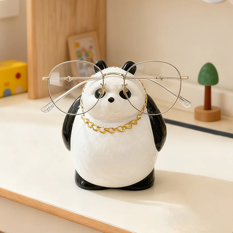 Nette Panda Gläser Stehen Büro Desktop Gläser Lagerung Stehen Interessante Sonnenbrille Halter Hause Schlafzimmer Dekoration Ornament Image