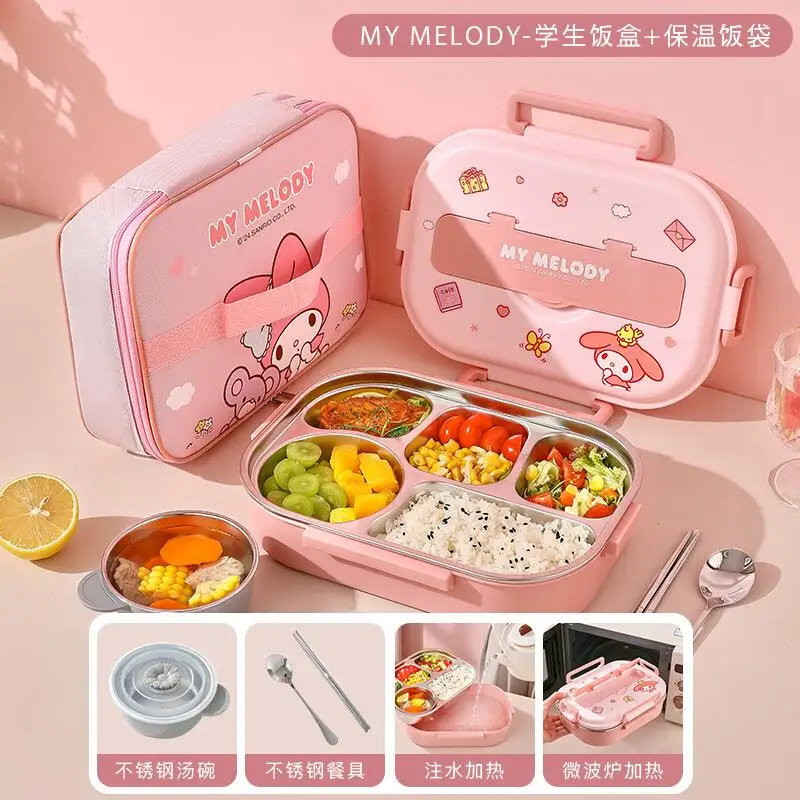 Sanrio My Melody Cinnamoroll Hello Kitty Lunchbox, versiegelte Box, Hit-Produkt, neues Produkt, niedlicher Cartoon, für Studenten und Erwachsene, große Kapazität