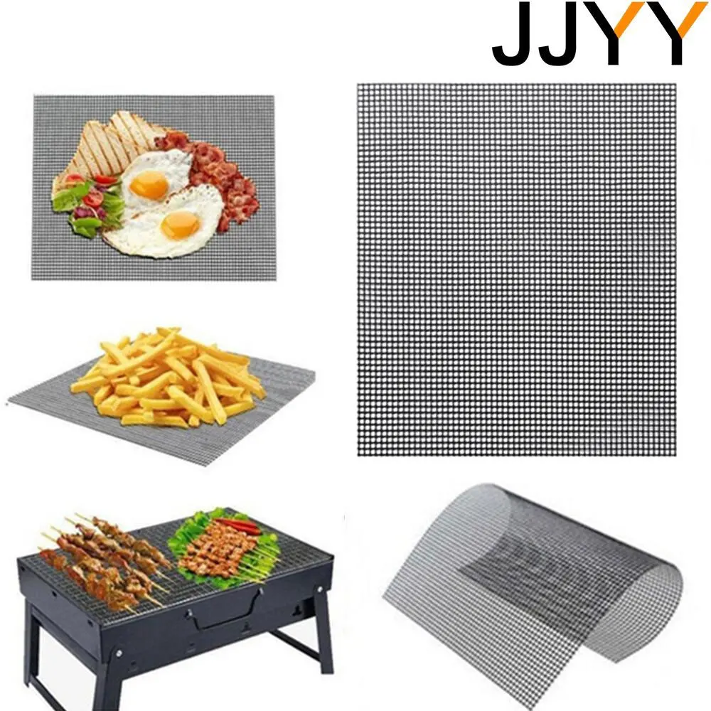 JJYY Outdoor-Grillnetz, Grillrostmatte, antihaftbeschichtet, hochtemperaturbeständig, Grillrostmatte, Grillmatte Image