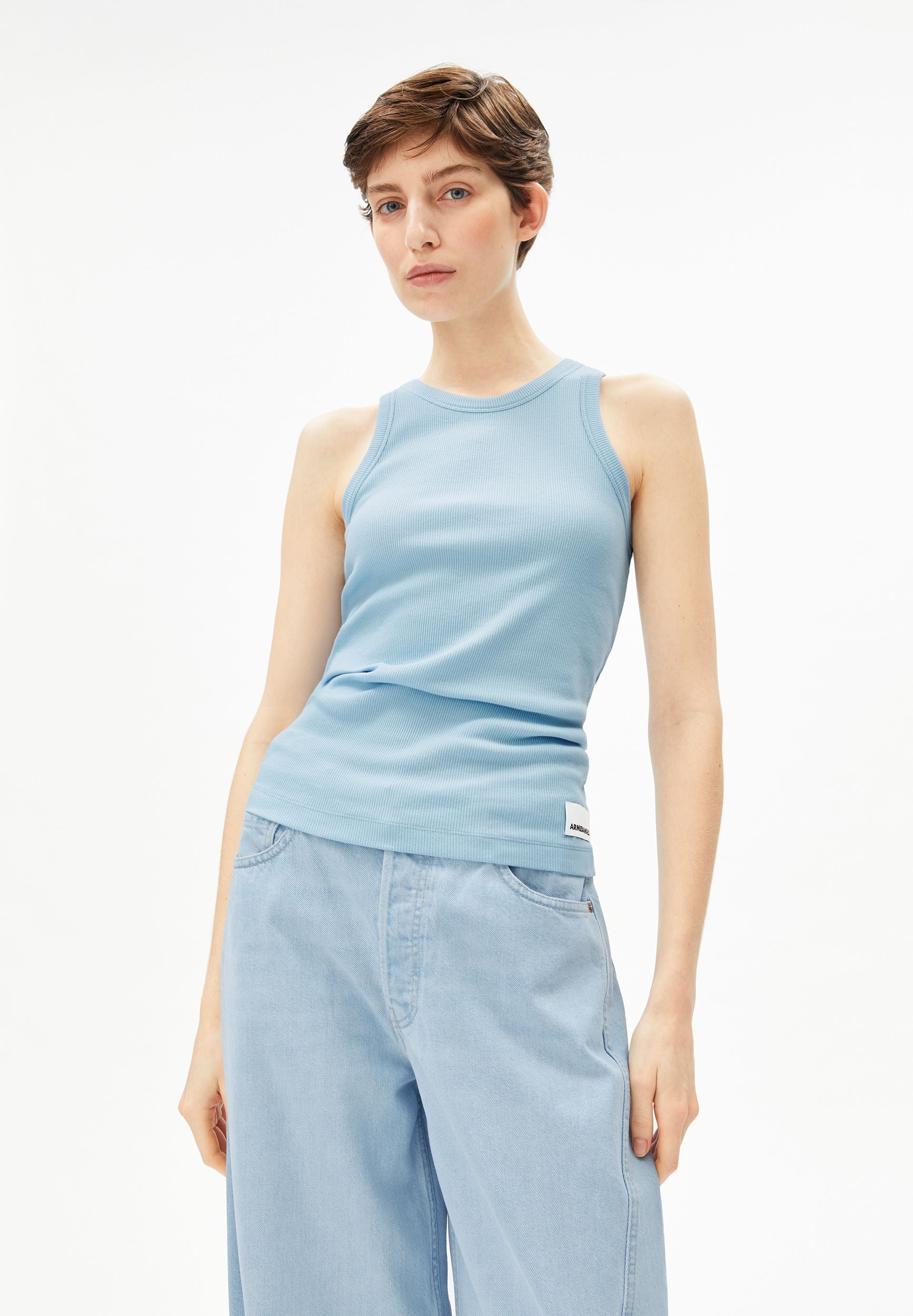 KANITAA RIPP-TOP | Bio-Baumwoll Mix - blau (L)