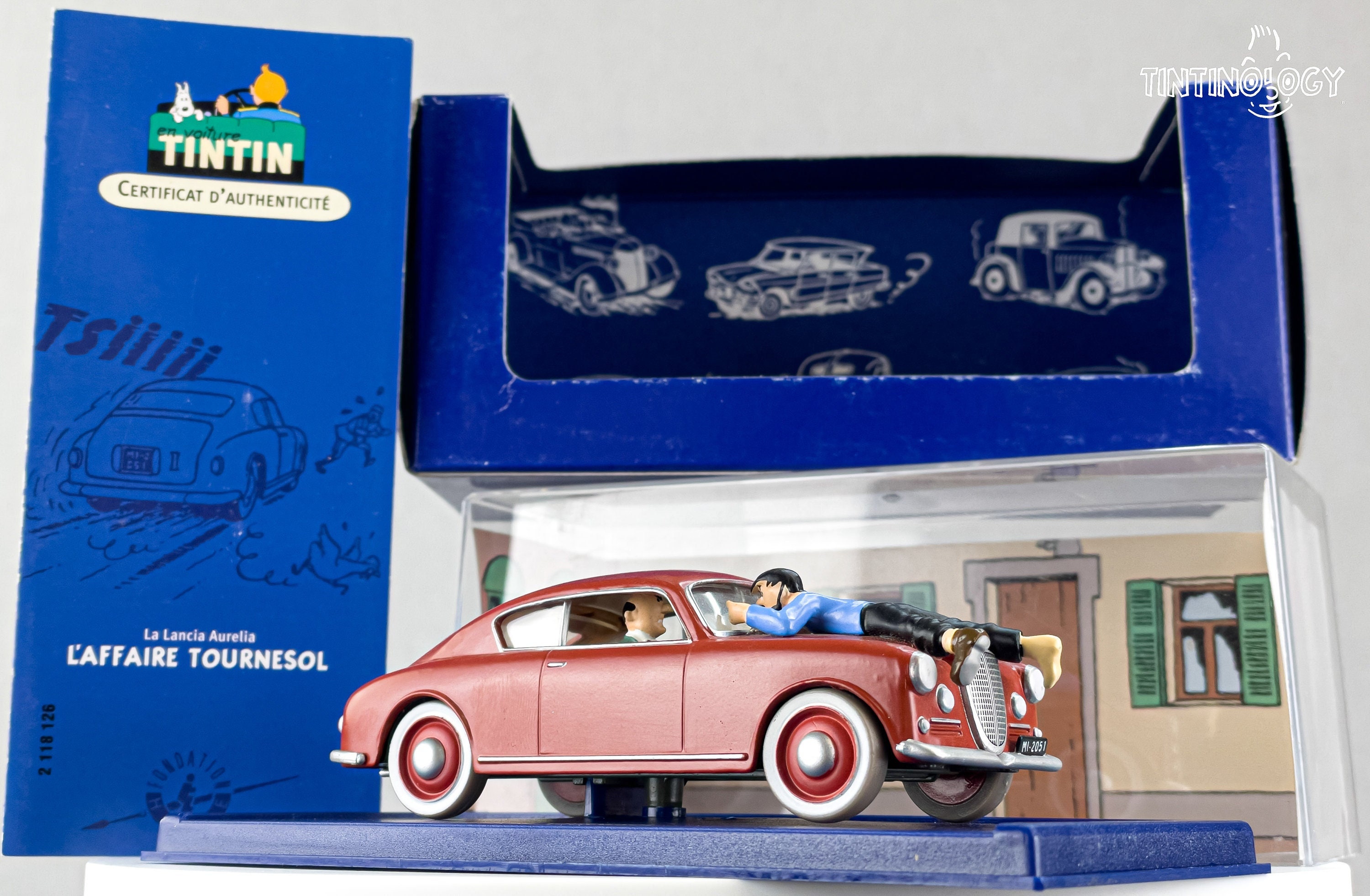 ATLAS TINTIN CAR # 26 Lancia Aurelia - The Calculus Affair Herge modello Scala 1/43 Voiture
