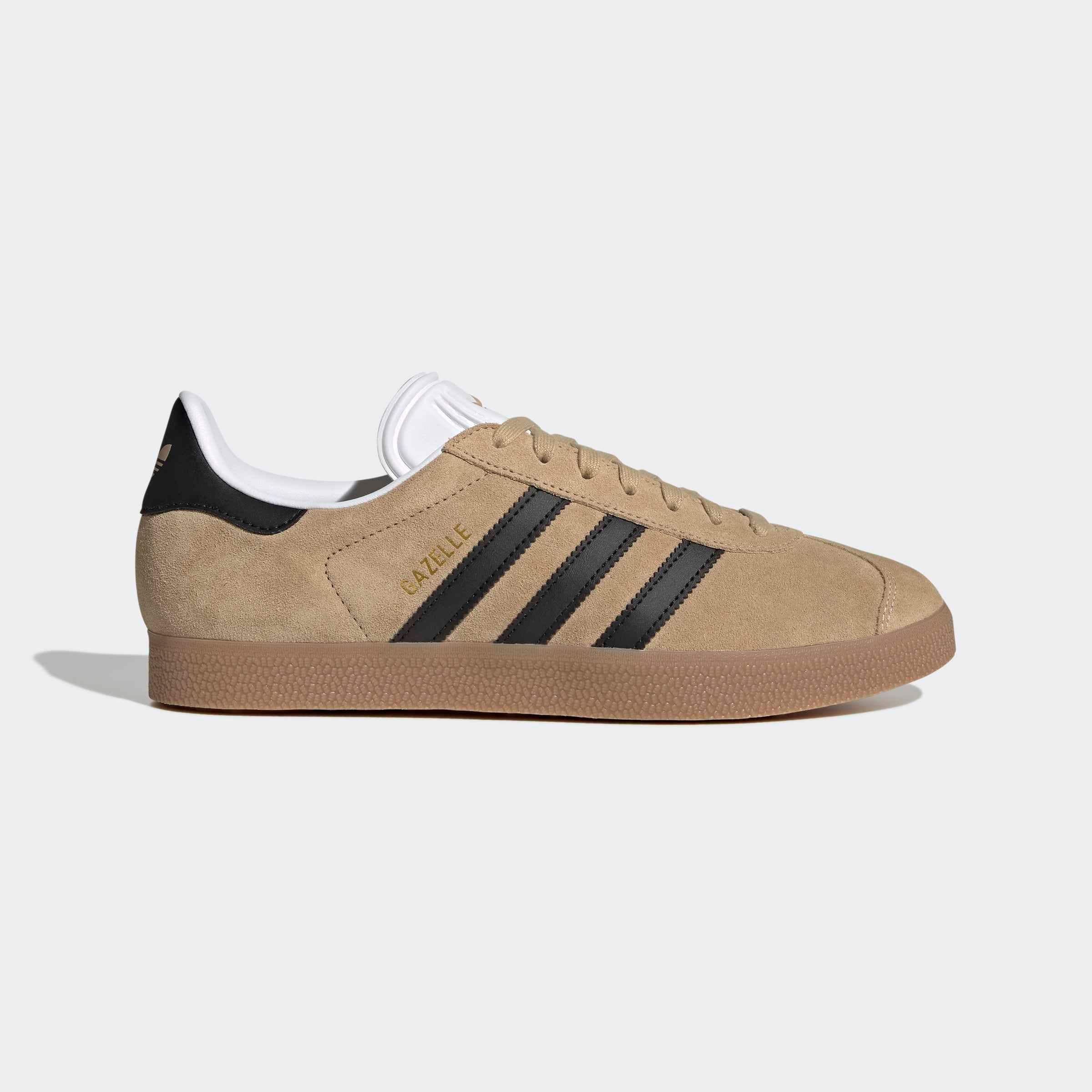 Sneaker ADIDAS ORIGINALS "GAZELLE", Herren, Gr. 42,5, magic beige, core schwarz, cloud weiß, Leder, Synthetik, Schuhe Sneaker