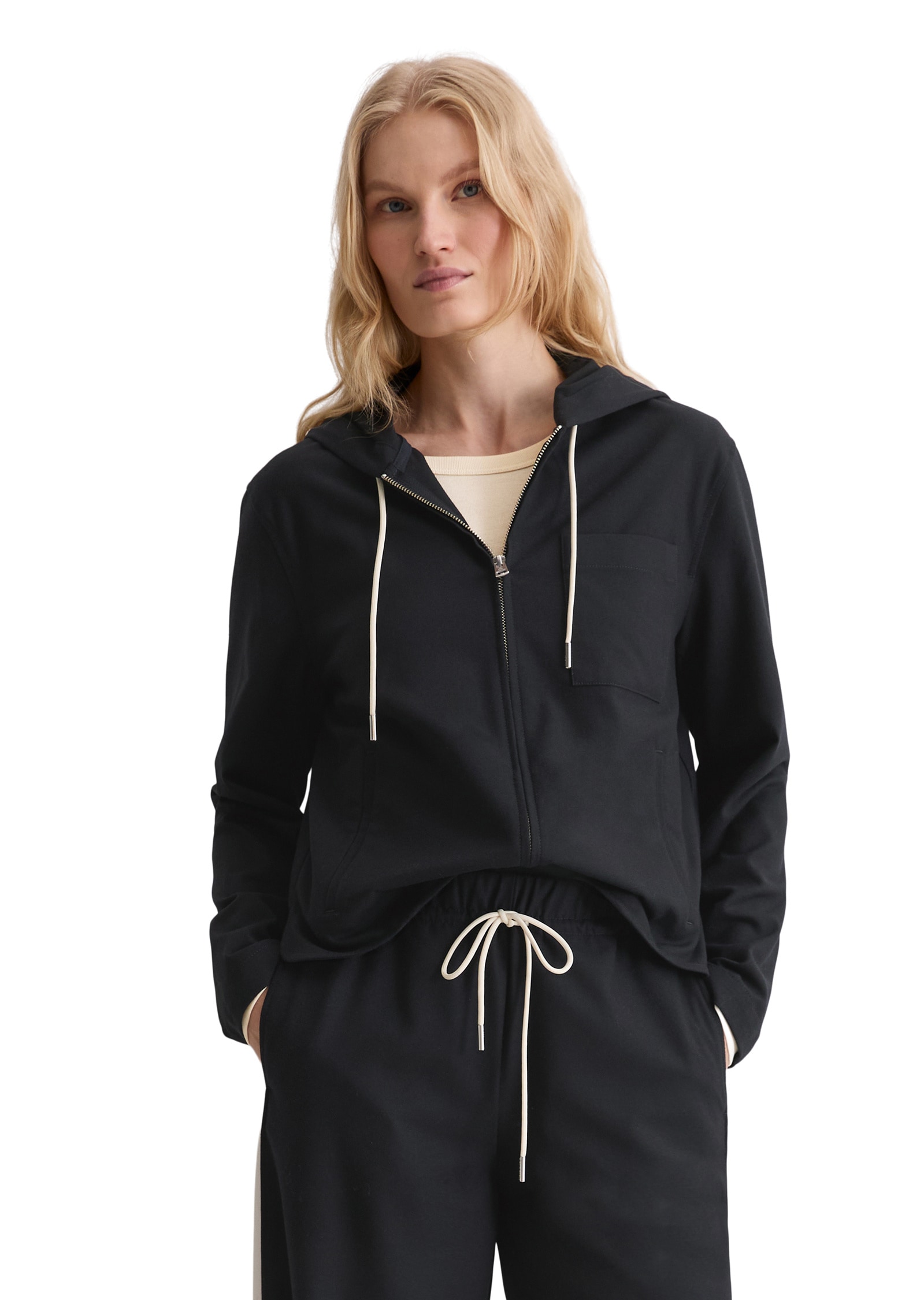 Hemdjacke MARC O'POLO "aus recyceltem Polyester und Viskose", Damen, Gr. 34, deep night blau, Obermaterial: 63% Polyester, 34% Viskose, 3% Elasthan, unifarben, regular fit, Jacken