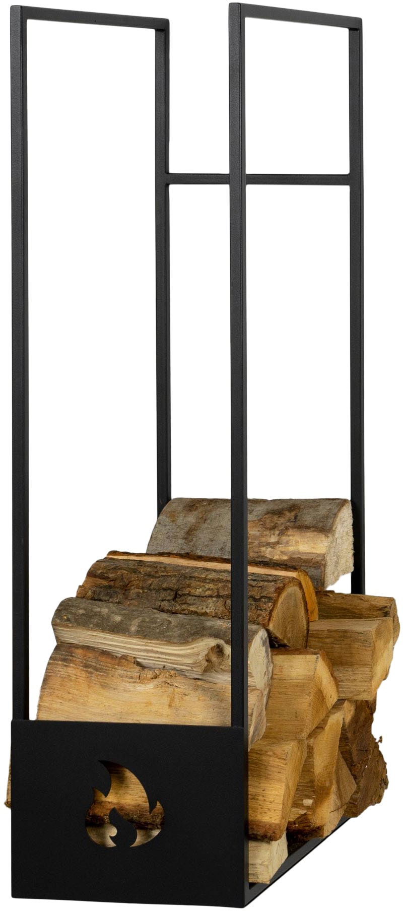 Ablageregal SPINDER DESIGN, schwarz, B:27,3cm H:100cm T:41,6cm, Metall, Regale, Kaminholzregal, Metall, Tiefe 42 cm