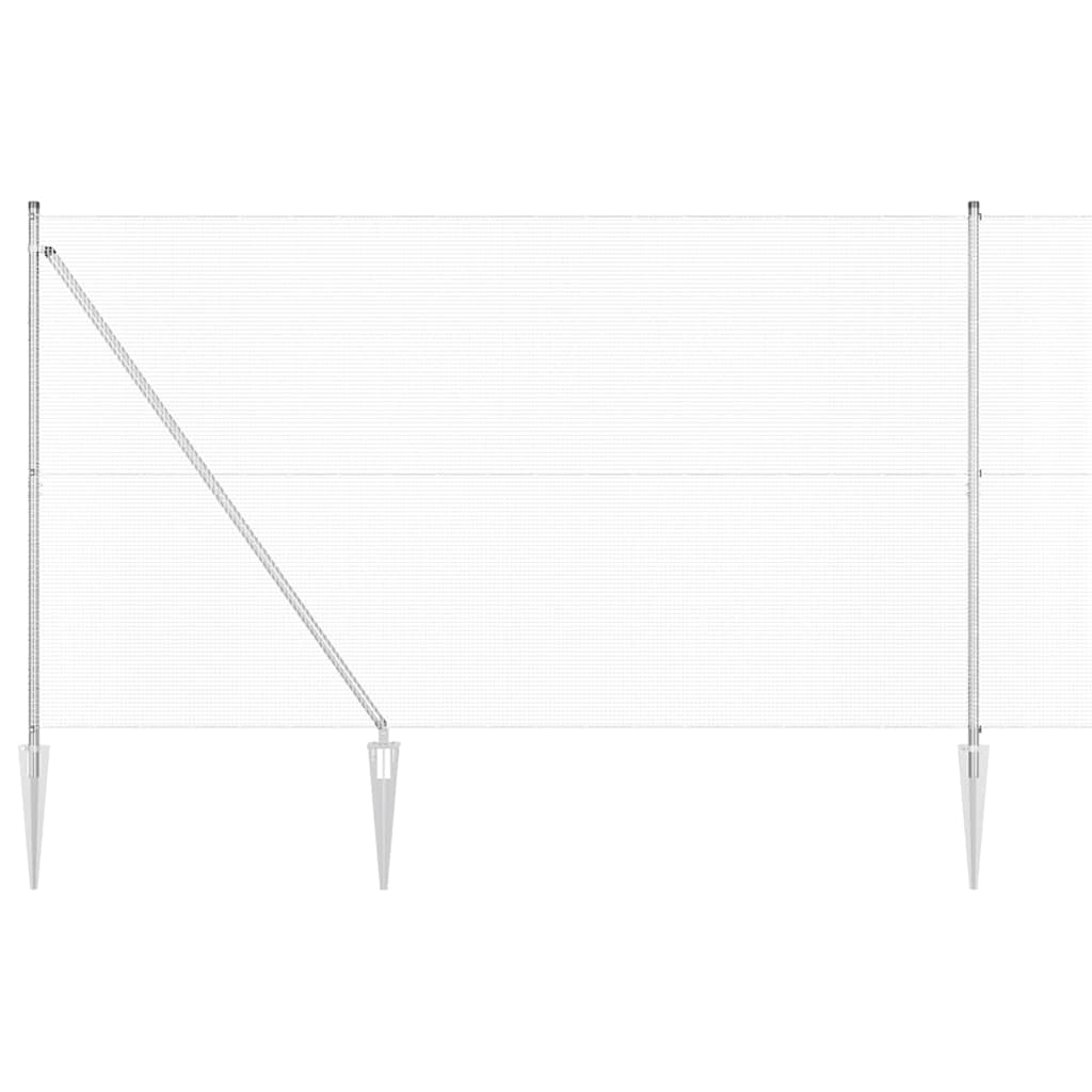 vidaXL Zaunpfosten Silber 10 x 1,5 m (12 x 12 mm Maschenweite) Stahl Image
