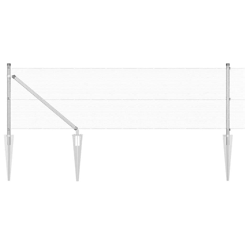 vidaXL Zaunpfosten Silber 100 x 0,4 m (12 x 12 mm Netz) Stahl Image