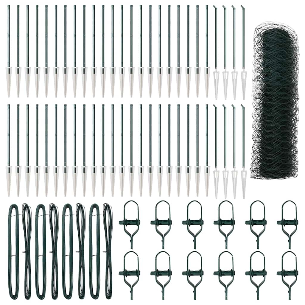 vidaXL Zaunpfosten Grün 100 x 0,8 m (36 mm Maschenweite) Stahl und PVC Image