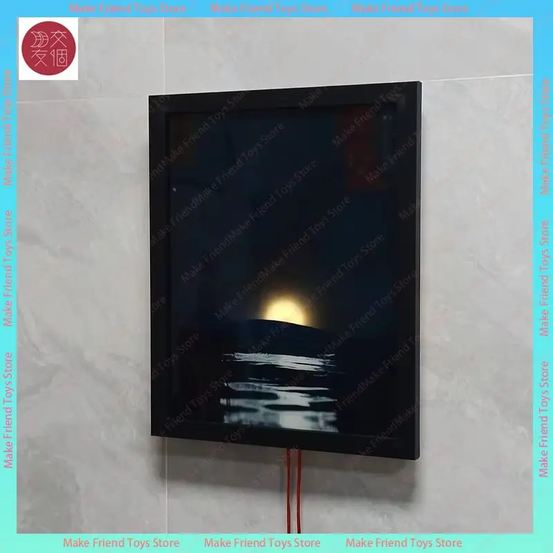 Kinetische Mond-Sonnenuntergang-Wandleuchte mit 2 Verstellbaren Zugseilen LED Sonnenaufgang-Sonnenuntergang-Rahmenlicht Bewegliche Landschafts-Nachtlicht-Kunstlampe Image