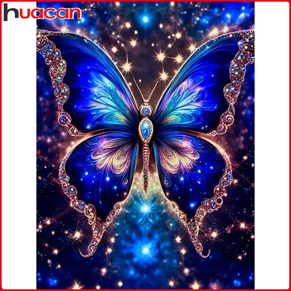 Huacan Neuheiten 2025, Diamantgemälde, blauer Schmetterling, Diamantmosaik, Tier-Komplettset, handgefertigtes Geschenk Image