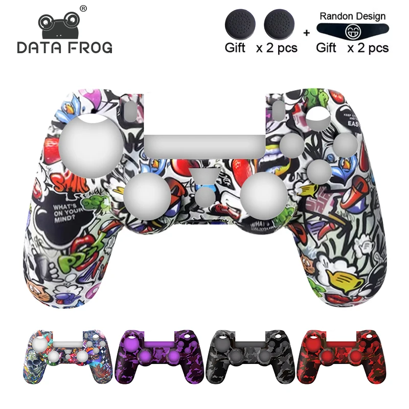 DATA FROG Weiche Silikon-Schutzhülle für PS4 / PS4 Pro / Slim Controller, rutschfeste Gummi-Hautabdeckung Image
