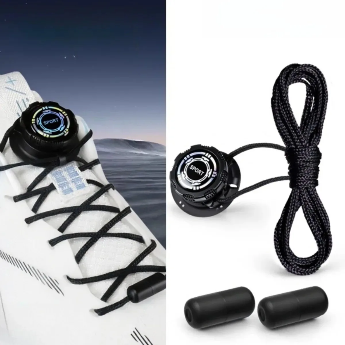 120CM Keine Krawatte Schnürsenkel Rotierenden Taste Lock Design für Männer Frauen Outdoor Sport Schuhe Langlebig Schuh Zubehör Schnürsenkel Image