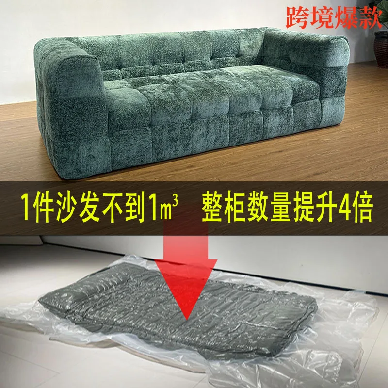 Vakuum-Kompressionssofa aus reinem Schwamm, Marshmallow-Haushalt, kleine Wohnung, italienisches Internet-Promi-Skelettsofa mit gerader Reihe Image