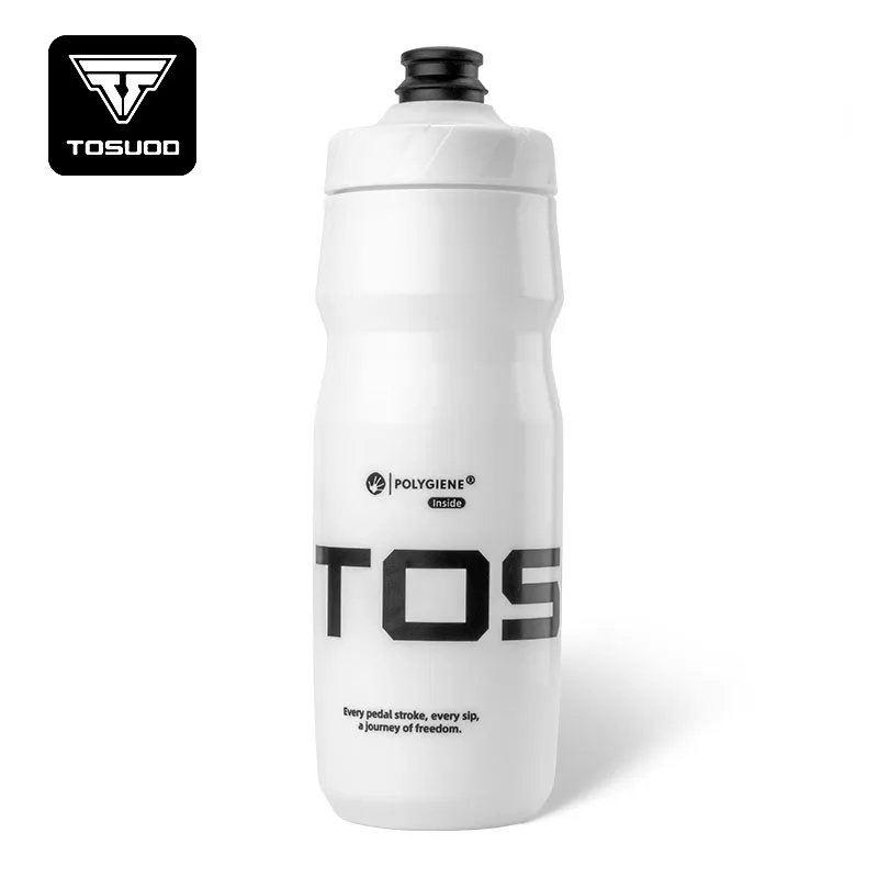 TOSUOD Sport-Wasserflasche, Gummi, transparenter Kunststoff, 590 ml/700 ml, tragbare, gepresste Trinkflasche für Fahrräder Image