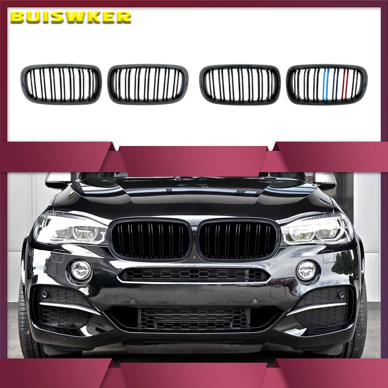 Cofano anteriore Rene Griglia Paraurti Nero Doppia Griglia Parte di Ricambio Accessori Auto Misura Per BMW F15 X5 F16 X6 2014-2017