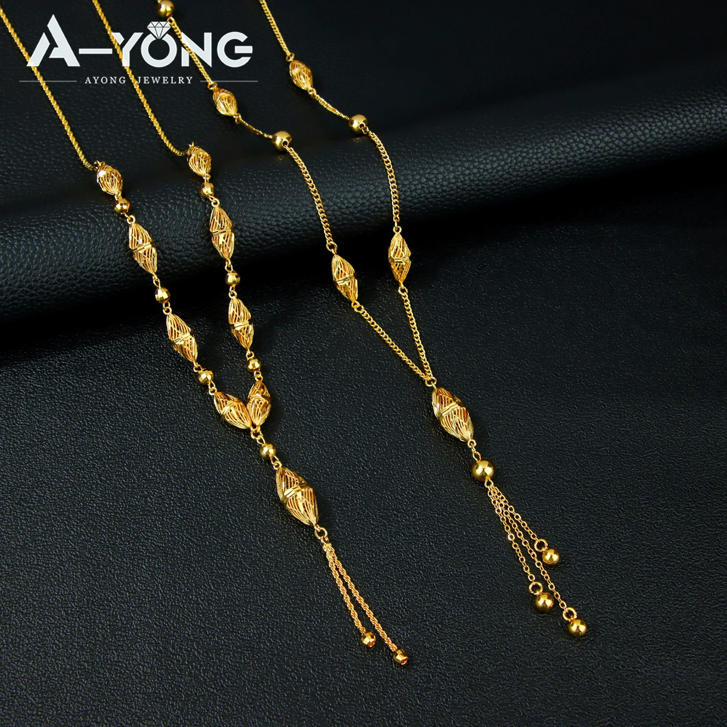 Italienische Oman Retro-Quasten-Gold-Halskette, 21 Karat vergoldet, Algerien, Islam, Braut, Hochzeit, Boday-Ketten, nahöstlicher exotischer Schmuck