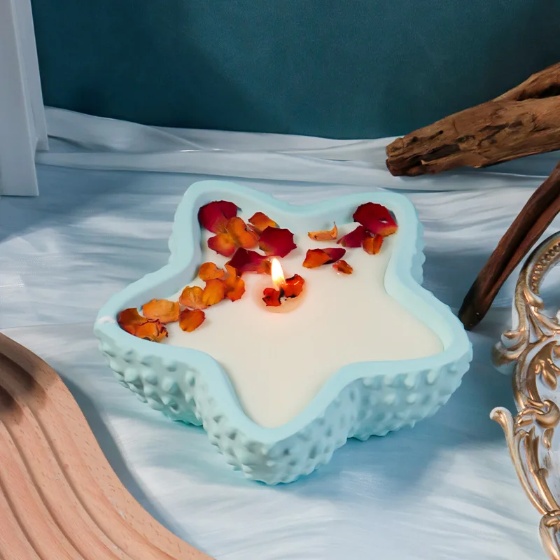 Stern Gips Tablett Silikonform Harz Aufbewahrungsbox Stern Kerzenständer Aromatherapie Kerze Glas Gips Zement Blumentopf Form Image