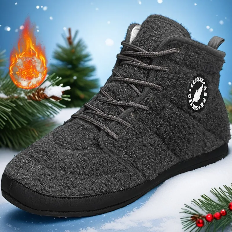 YRZL Herren-Hausschuhe, warme Schlafzimmer-Hausschuhe, Herrenstiefel, dünner Boden, Designer-Männerschuh, bequeme, lässige, flache Herren-Wanderschuhe