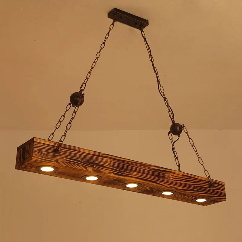 American Retro Loft Holz Pendel leuchte Restaurant Bar Esstisch Coffeeshop Industries til LED Kronleuchter Bar Scheinwerfer