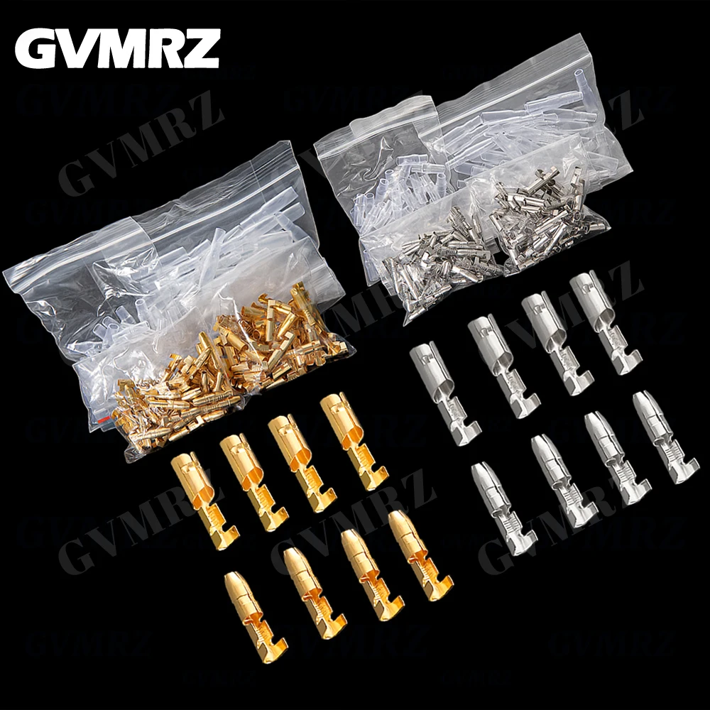 50sets 4,0 kugel Crimp terminal auto elektrische kabel stecker durchmesser 4mmWeiblich + Männlich + Fall kalt presse terminal Image