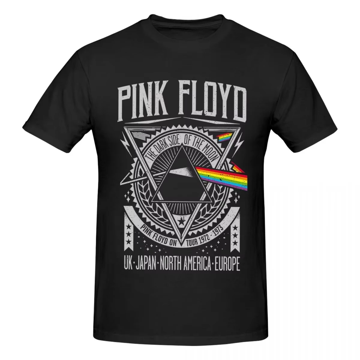 Grunge Vintage Pink Floyd Grafik T-Shirt Y2K Anime Mode Herren Kurzarm Musterdruck Hochwertige Kurzarm Image