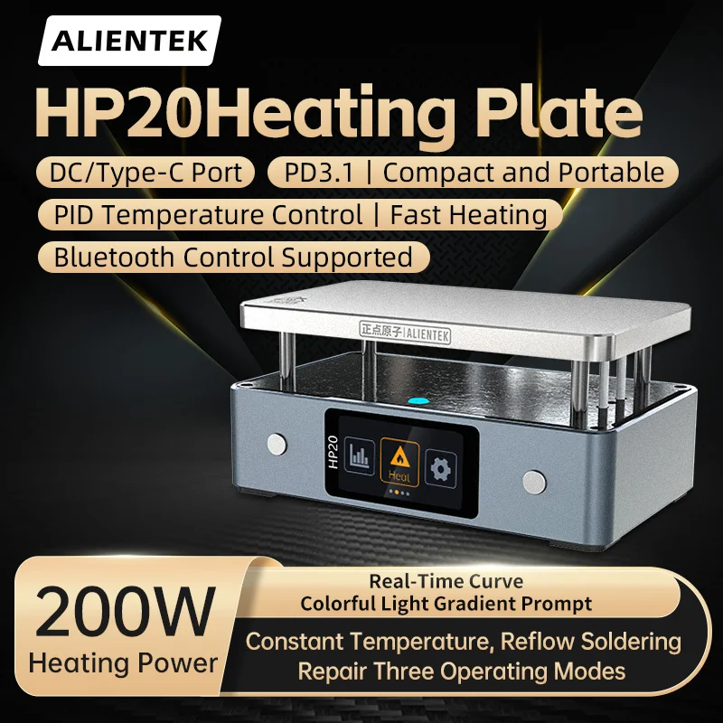 ALIENTEK HP20 Heizplatte Vorwärmer MINI Heizplatte Lötstation PD3.1 Digital Konstante Temperatur 350 ° Heizwerkzeug 200W Image