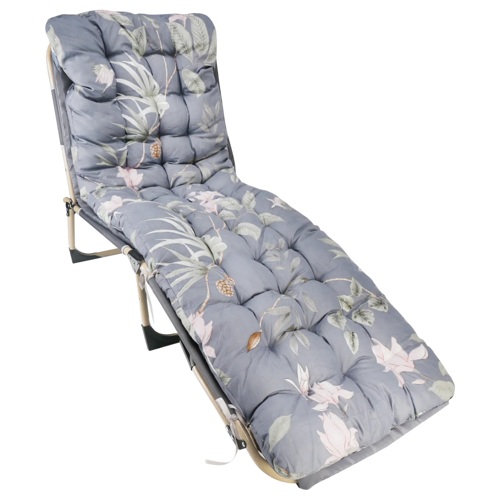 Weiche Sonnenliege-Kissenpolster, Perlen-Baumwolle, Ersatz-Liege-Kissenmatte, Schaukelstuhl-Kissen, rutschfest, 170 x 53 cm x 8 cm