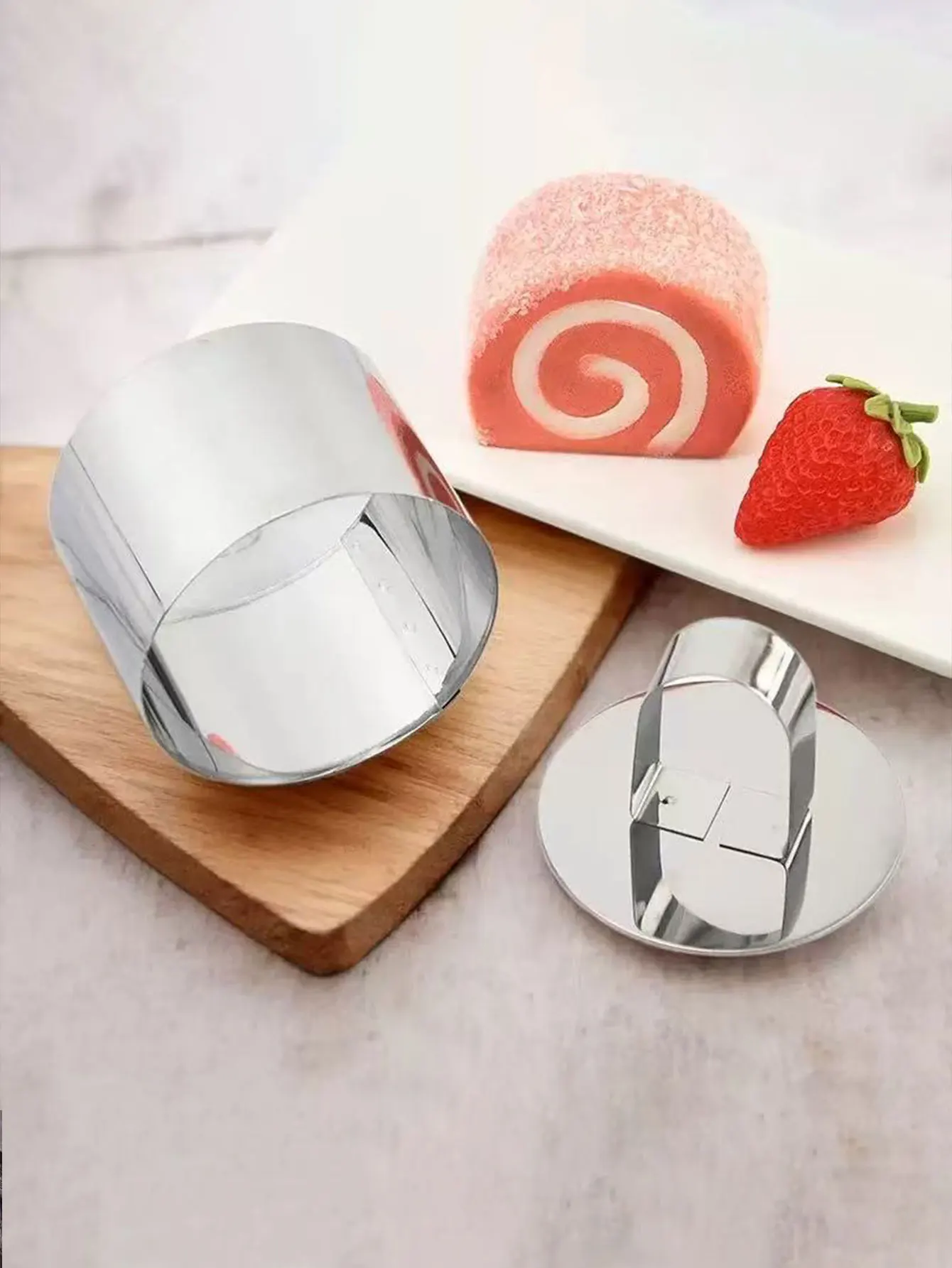 Edelstahl Runde Pflaumenblüte Mousse Form Französisch Dessert Mousse Ring Kuchen Schneiden Form Backen Werkzeug 2Pcs Image