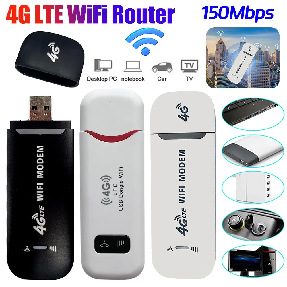 4G LTE Wireless USB Dongle Mobile Broadband 150Mbps Modem Stick 4G Sim Karte Wireless Router Home Office Wireless WiFi Adapter Image