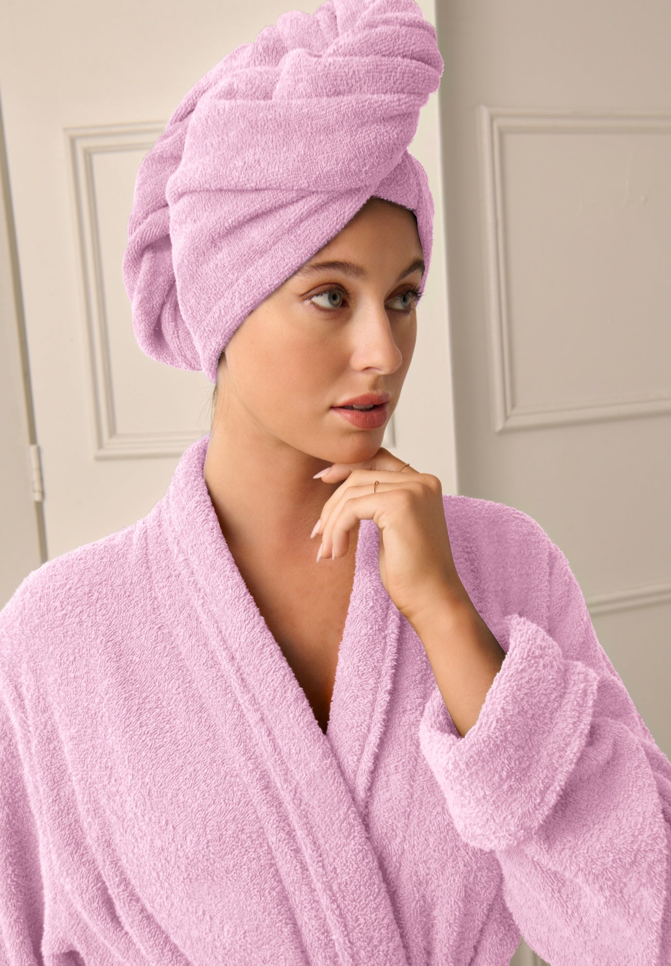 Plus Size Women's Dreams & Co. Towel Headwrap. by Dreams & Co. in Pink (Size ONESZ)
