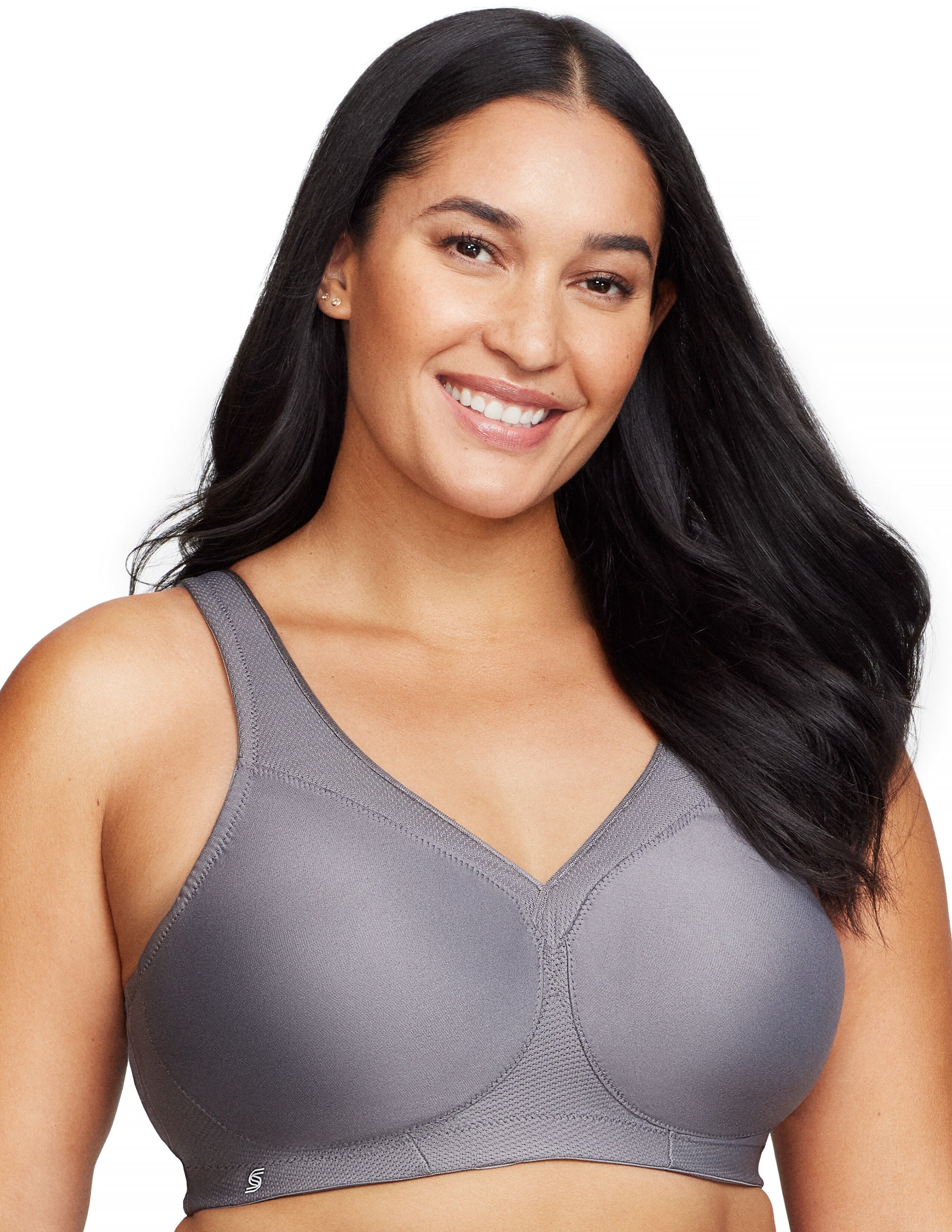 Plus Size Women's Glamorise MagicLift Seamless Sports Wirefree Bra 1006 (Women's & Women's Plus) by Glamorise in Charcoal Gray (Size 38 B)