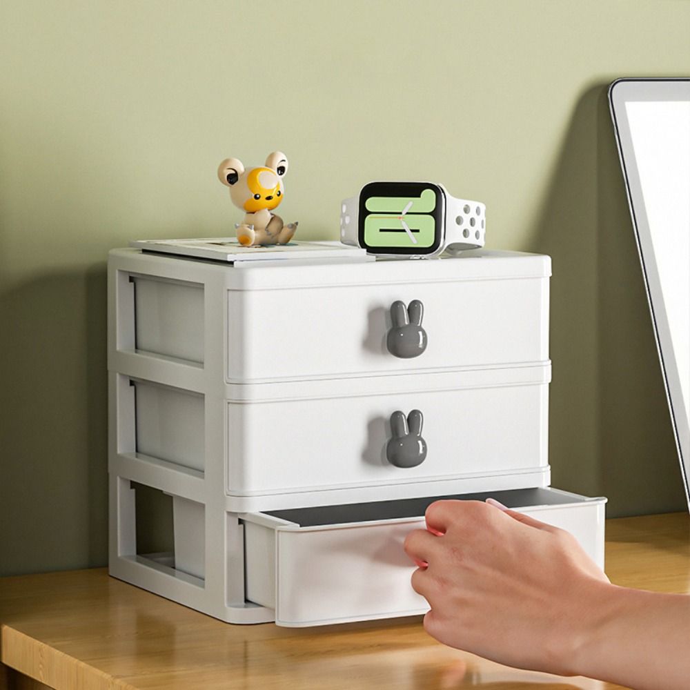 Compartment Storage Box, Large Capacity Stationery Organizer, Sundries Container For Desk transparent