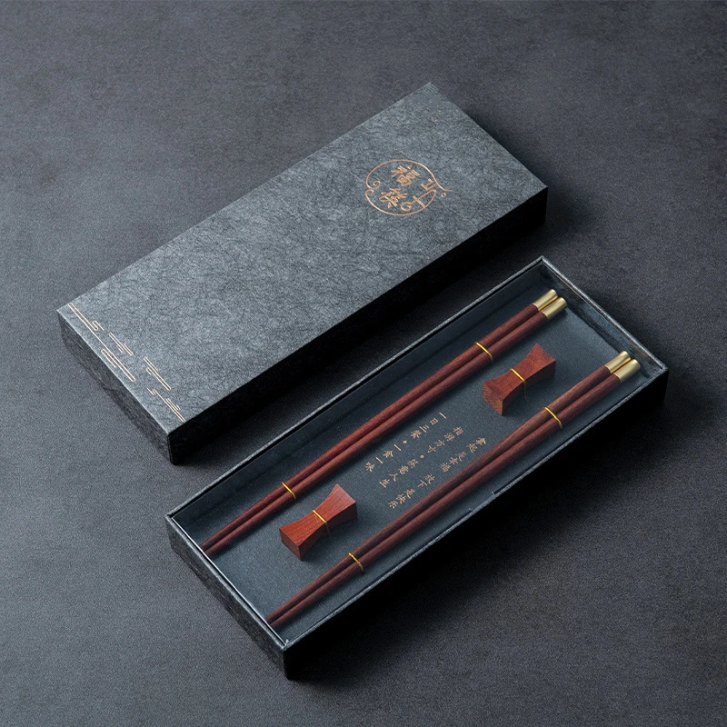 Premium Natural Red SandalWood Chopsticks, Household Cutlery Set, Gift Box Packaging, High Quality Chinese Tableware sandal Wood 6 Pair