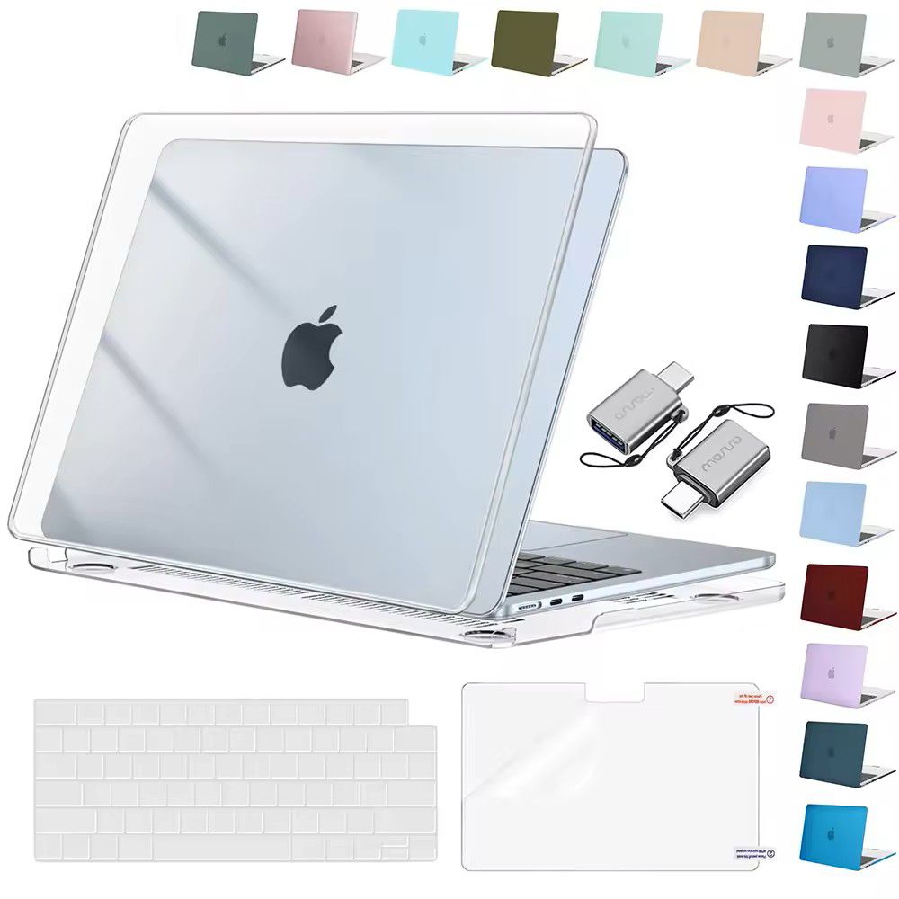 025 Clear Hard Shell MacBook Cover Snap On Case For MacBook Air & Pro (M1M4) chalk Pink pro 16 M4 M3 M2 M1