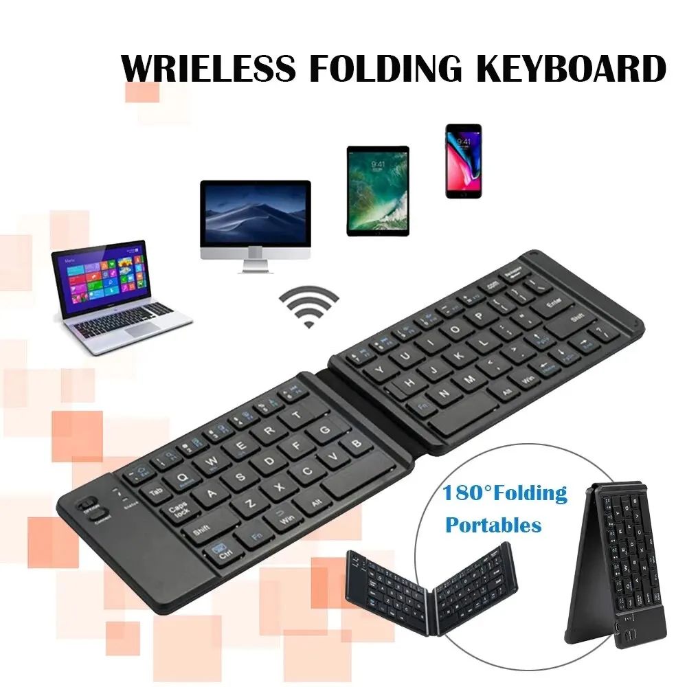 TriFold Pro Bluetooth Keyboard For IPad, Tablet & Phone white