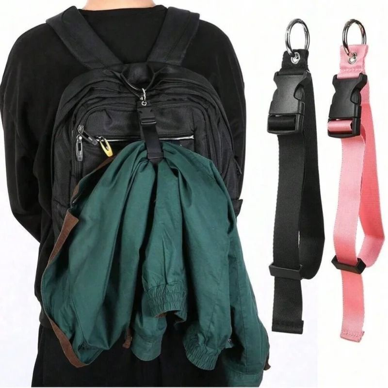 Portable Bag Luggage Strap External Fixed Belt With Release Buckle And Jacket Holder black 1pc