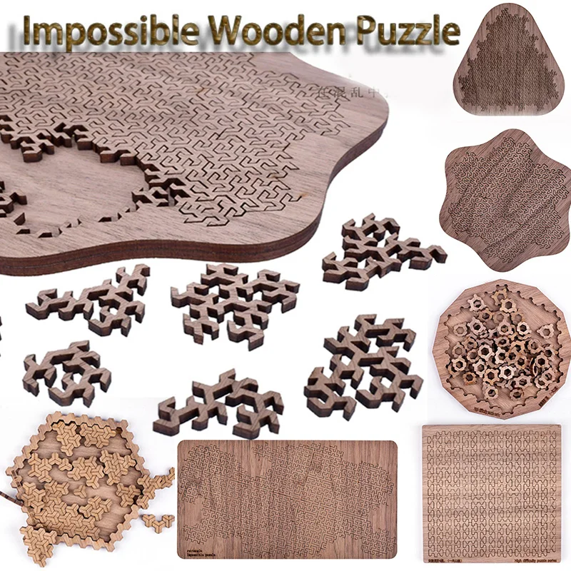 Brain Burning Wooden Puzzle, Impossible Jigsaw For Adults, Puzzle Games For Adults & Children c