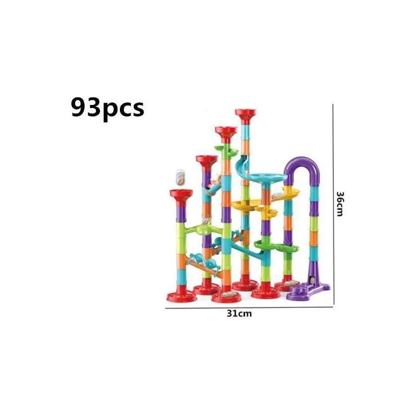 Kids Marble Run Building Blocks Race Track Set 105 Pc No Box