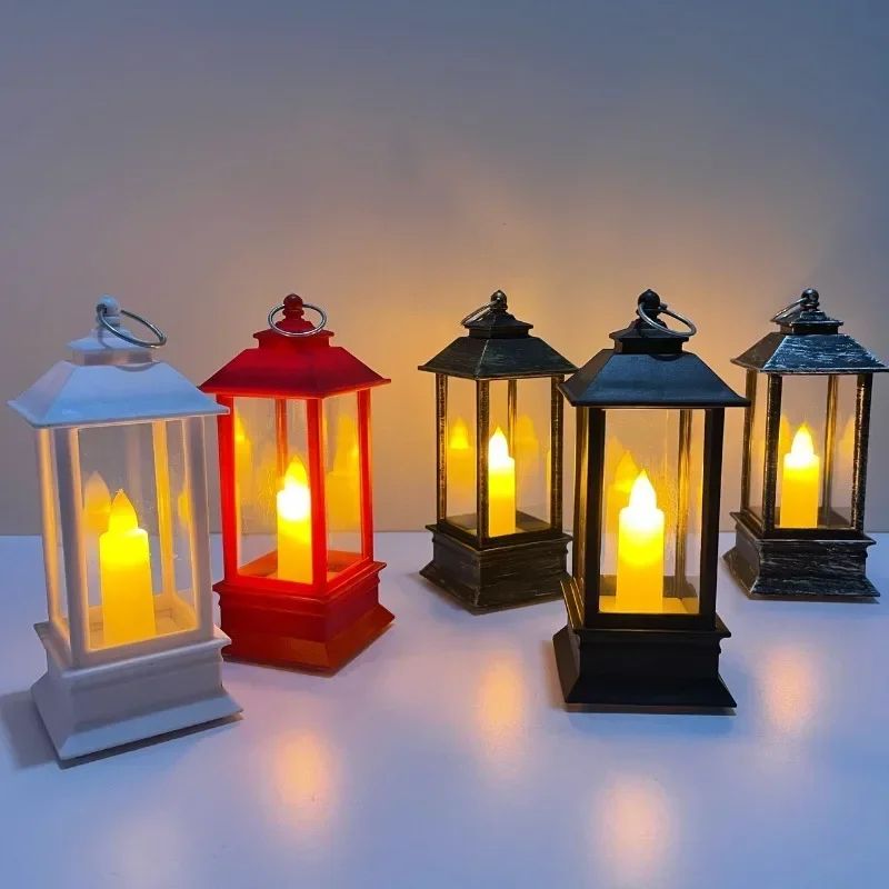 Vintage LED Oil Lamp Night Light black warm Light